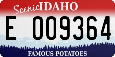 ID license plate E009364