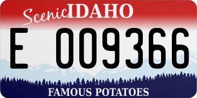 ID license plate E009366