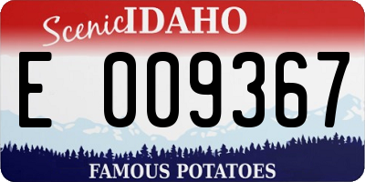 ID license plate E009367