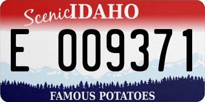 ID license plate E009371