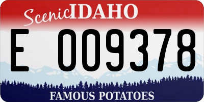 ID license plate E009378