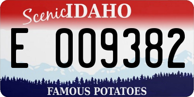 ID license plate E009382