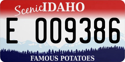 ID license plate E009386
