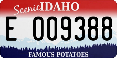 ID license plate E009388