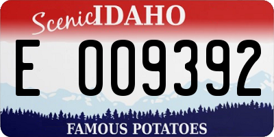 ID license plate E009392