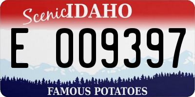 ID license plate E009397
