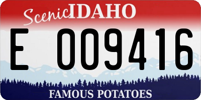 ID license plate E009416