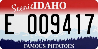 ID license plate E009417