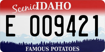 ID license plate E009421
