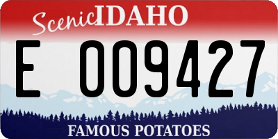 ID license plate E009427