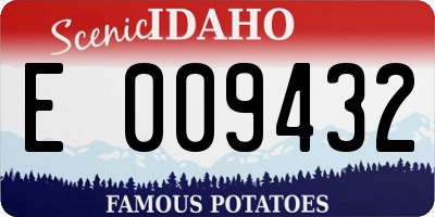 ID license plate E009432