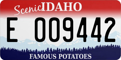 ID license plate E009442