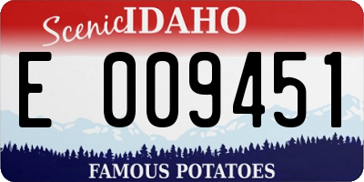 ID license plate E009451