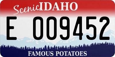 ID license plate E009452