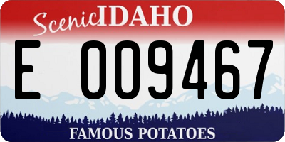 ID license plate E009467