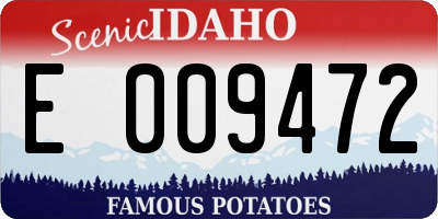 ID license plate E009472