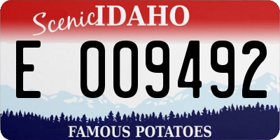ID license plate E009492
