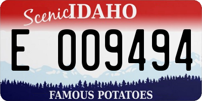 ID license plate E009494