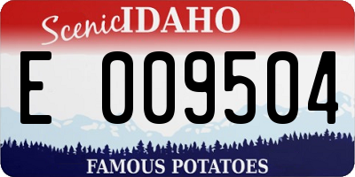 ID license plate E009504