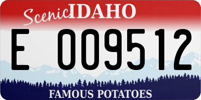 ID license plate E009512