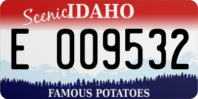 ID license plate E009532
