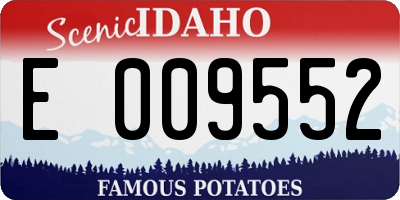ID license plate E009552
