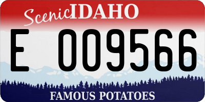 ID license plate E009566