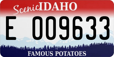 ID license plate E009633