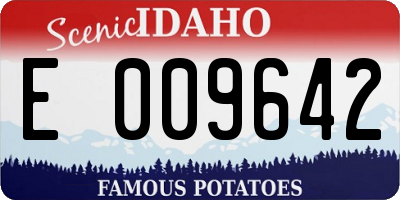 ID license plate E009642