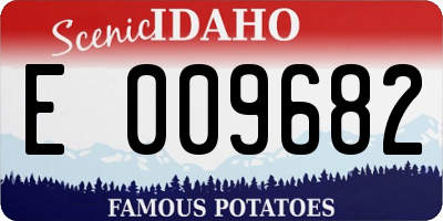 ID license plate E009682