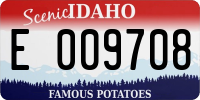 ID license plate E009708