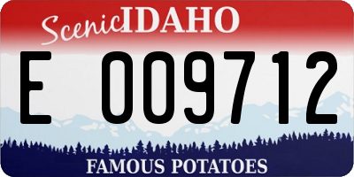ID license plate E009712