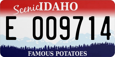 ID license plate E009714