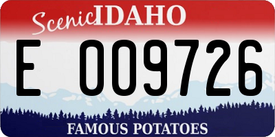 ID license plate E009726