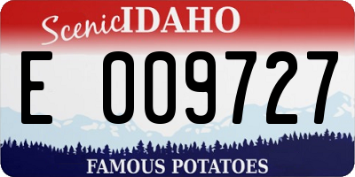 ID license plate E009727