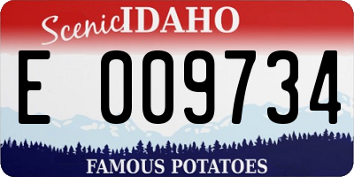 ID license plate E009734