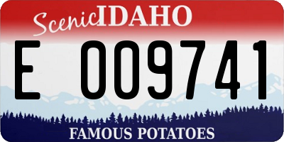 ID license plate E009741