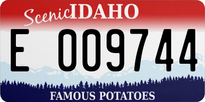 ID license plate E009744