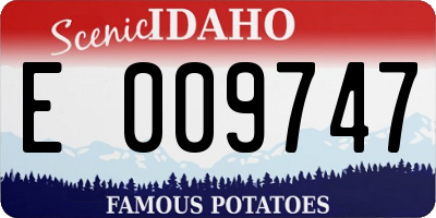 ID license plate E009747