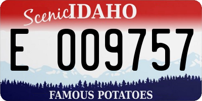 ID license plate E009757