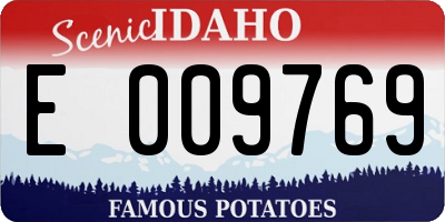 ID license plate E009769
