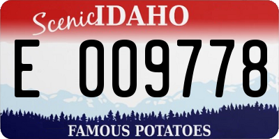 ID license plate E009778