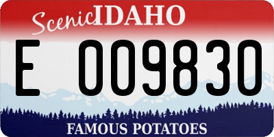ID license plate E009830
