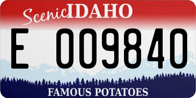 ID license plate E009840