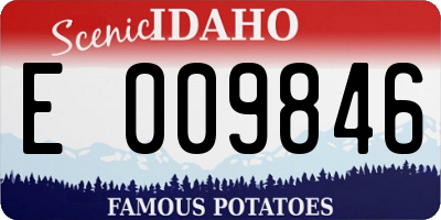 ID license plate E009846