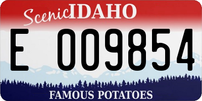ID license plate E009854