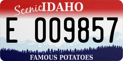 ID license plate E009857