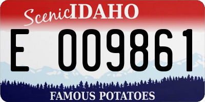 ID license plate E009861