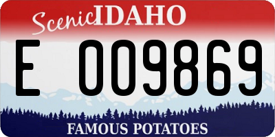 ID license plate E009869