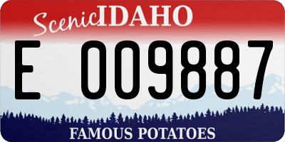 ID license plate E009887